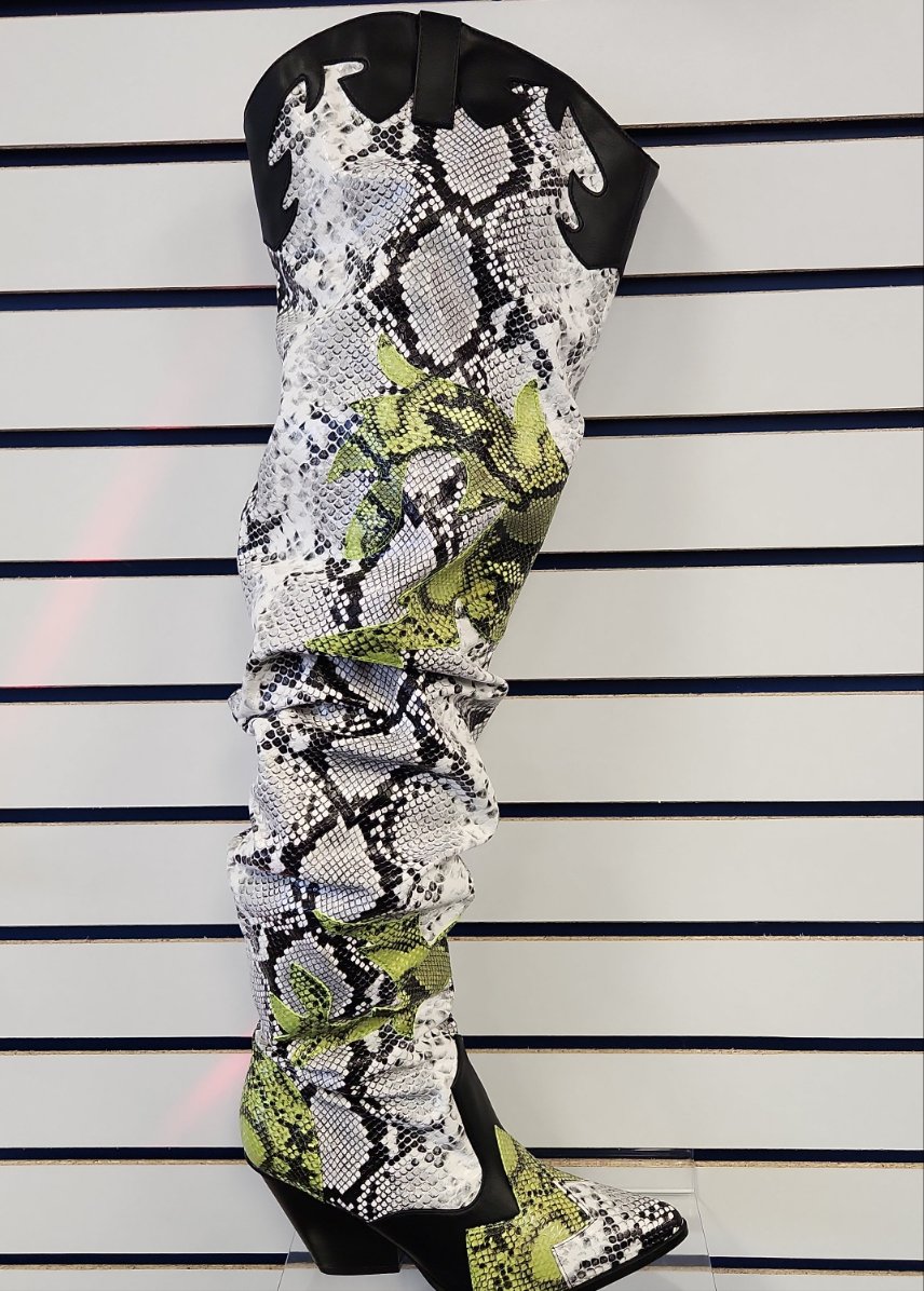 snakeskin boots tall